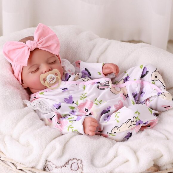 🆕20 inch Full Cloth Body With Vinyl Limbs Baby Dolls Weighted Toddler Baby Girl - Picture 6 of 11